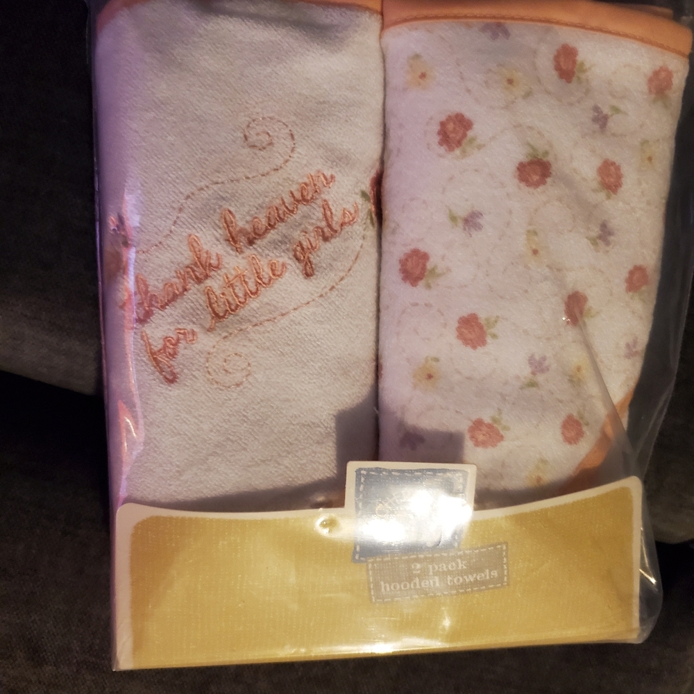 Baby girl hooded towels
